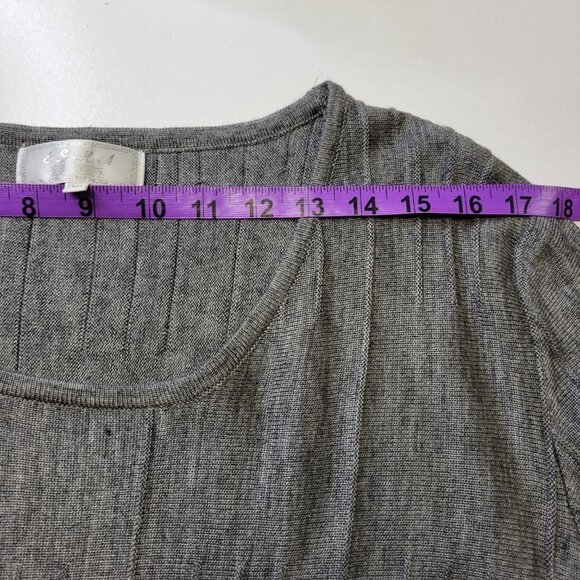 Grey Ribbed Bell Sleeves Sweater Dress  One Size Fits Most - NWOT - Picture 6 of 7
